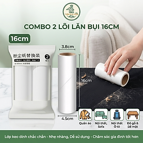 Cây Lăn Bụi Quần Áo, Ga Giường, Sofa, Lăn Lông Chó Mèo 16cm Có Lõi Thay Thế Tiện Lợi - PEAFLO  - Combo 2 lõi lăn 16cm