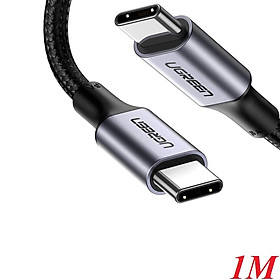 Ugreen UG70427US316TK 1M 100W PD màu đen cáp USB 2 đầu type C dây bện dù đầu bọc nhôm - HÀNG CHÍNH HÃNG