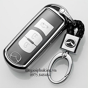 Hình ảnh Ốp, bọc chìa khóa silicon tráng gương bảo vệ chìa khóa xe Mazda 2, 3, 6, CX-5, CX5, CX8, CX-8 kèm móc đeo INOX