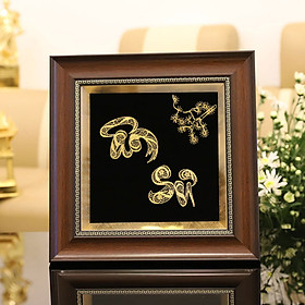 Quà tặng Thầy cô giáo: Tranh chữ Ân Sư thư pháp mạ vàng 24K