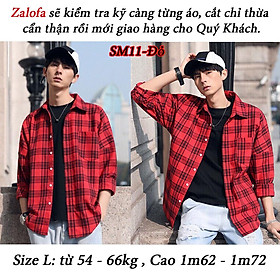 Hình ảnh Áo Sơ Mi Flannel Sơ Mi Caro Áo Khoác Nam Nữ Form Rộng Cá Tính Unisex SM11