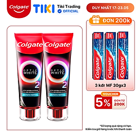 Bộ 2 Kem Đánh Răng Colgate Optic White O2 làm trắng răng đột phá với Oxy Hoạt Tính 85g/ tuýp