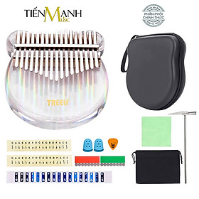 Đàn Kalimba Trong Suốt Treelf TF-17CRB Hình Gấu Màu Cầu Vồng Rainbow - 17 Phím Acrylic TF17CRB (Hộp cứng chống sốc, Búa chỉnh âm, Sticker dán note, Khăn lau, Sách học) - Kèm Móng Gẩy DreamMaker