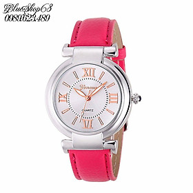 Đồng hồ nữ W12-H kim dây giả da màu hồng đỏ giá tốt