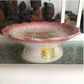 Đồ bàn thờ dĩa trái cây Hồng Sen (15cm,18cm,20cm) - thờ cúng