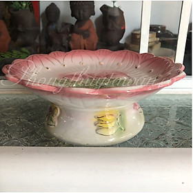 Mua Đồ bàn thờ dĩa trái cây Hồng Sen (15cm 18cm 20cm) - thờ cúng