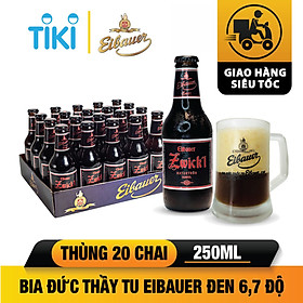 [BIA ĐỨC_SINCE 1810] Thùng 20 Chai Bia Tươi Thầy Tu EIBAUER ZWICK'L NATURTRUB DUNKEL Thượng Hạng 6.7 ĐỘ 250ml/Lon - Hương Vị Độc Tôn Caramel Rang Cháy -  Nhập Khẩu Chính Hãng