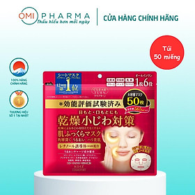 Mặt Nạ Dưỡng Ẩm Dành Cho Da Khô Thô Ráp Clear Turn Kose Nhật Bản 50 Miếng