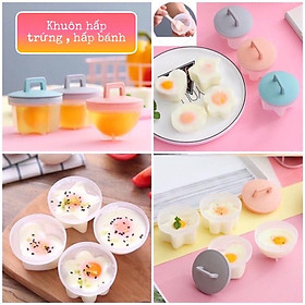 Khuôn set hấp trứng, hấp bánh, làm bánh, pudding,flan chống dính có nắp ( tách lẻ sét + tặng phết bơ dầu)