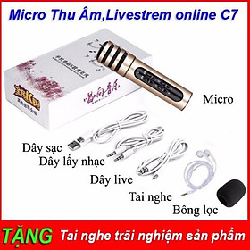 Micro karaoke thu âm livestream C7 kèm clip test