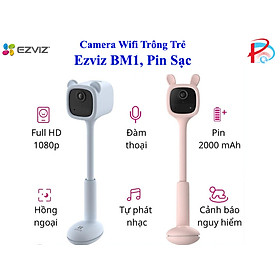 Camera không dây Wifi trông trẻ, camera dùng PIN Ezviz BM1 Đàm thoại/ Phát nhạc/ AI- Hàng chính hãng