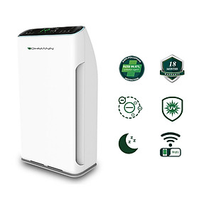 Máy lọc không khí, khử mùi, UV diệt khuẩn, tạo ion âm, kết nối Wifi BOHMANN B502 (Diện tích đến 60m2) - Hàng chính hãng