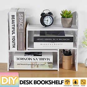 Expandable Desktop Bookshelf Bookcase Organizer Rack Office Storage Shelf Box Shelves Stand