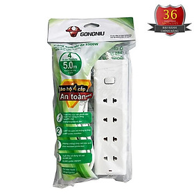 Mua Ổ cắm điện chất lượng cao 4 ổ 1 công tắc 5 mét GONGNIU V1040-50 - Bảo hành 3 năm