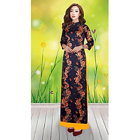 SET ÁO DÀI TRUYỀN THỐNG HỌA TIẾT HOA LỤA NHŨ IN 3D PHỦ KIM SA - AD11211