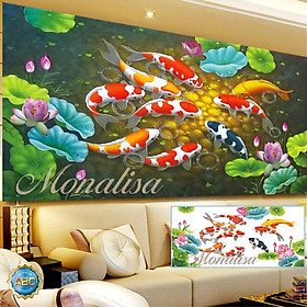 Mua Tranh đính đá cá chép Cửu ngư quần hội 160x70  120x60cm