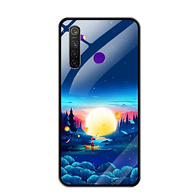 Ốp Lưng Kính Cường Lực cho Điện thoại Realme 5 Pro - 0449 MOON10 - Hàng Chính Hãng