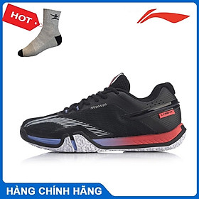 Giày cầu lông nam Lining AYTQ025 màu trắng phối đen hàng chính hãng - Tặng kèm tất Bendu chính hãng