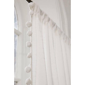 Mua Rèm vải canvas rèm màn cửa trang trí phối ren pom pom xinh xắn