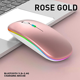 Silent LED Wireless Mouse Rechargeable Optical Office Laptop White