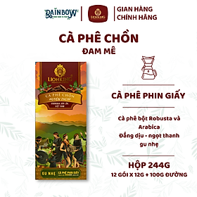 LIONKING - Cà phê Chồn Phin Giấy - Chồn Huyền thoại - Hộp 244g (12 gói x 12g + 100g đường)