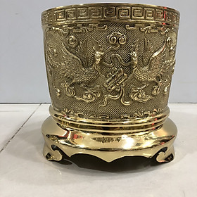 Mua bát hương bằng đồng song long chầu nguyệt đường kính 25cm