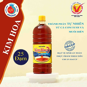 Nước Mắm truyền thống Kim Hoa Phú Quốc 25 độ đạm chai 1 Lít
