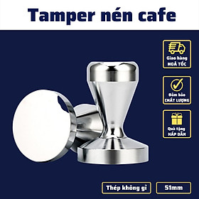 Mua Tay Nén Tamper 51mm dụng cụ nén cà phê pha Espresso cafe Arabica Inox cao cấp tay nén café đường kính 49-51-53-58m