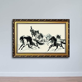 Tranh Con Ngựa: Tranh Thư Pháp Mã Đáo Thành Công W652
