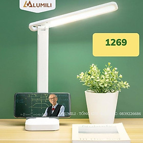 Mua đèn học để bàn ba chế độ ánh sáng chống cận thị kèm khay để bút thước thông minh có nút bấm cảm ứng  sạc tích điện