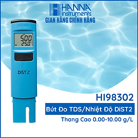 Mua Máy Đo Tổng Chất Rắn Hòa Tan (TDS)/Nhiệt Độ 0.00 đến 10.00 g/L Bỏ Túi HANNA HI98302 (DisT2) đo trực tiếp trong nước  nông nghiệp  đo nước tưới tiêu  kiểm tra chất lượng nước - Tặng Kèm 4 Gói Dung Dịch để hiệu chuẩn lại máy