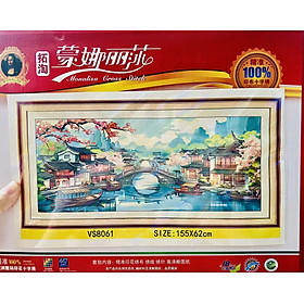 Mua Tranh thêu kín Phong cảnh Giang Nam vs8061  kích thước 155 x 62 cm