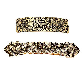 2pack Feathers French Spring Barrette Celtic Large Hair Clip Clamp Clasp