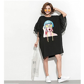 ĐẦM BẦU COTTON DÁNG XUÔNG THỤNG -TAY CÁNH RƠI DỄ THƯƠNG DR2501