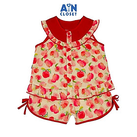Bộ quần áo Ngắn bé gái họa tiết Đào Đỏ Cotton - AICDBGCELHHH - AIN Closet