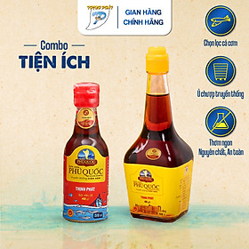 COMBO TIỆN ÍCH nước mắm truyền thống Phú Quốc THỊNH PHÁT- 1 chai 200ml 40 độ- 1 chai 50ml 43 độ