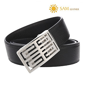 Dây Nịt Nam SAM Leather SFDN121- Thắt Lưng Nam Da Bò Cao Cấp/ Mặt Khoá Thắt Lưng Inox Không Gỉ, Men's belts
