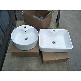 Mua lavbao rửa mặt bằng sứ vuông tròn để bàn cao cấp