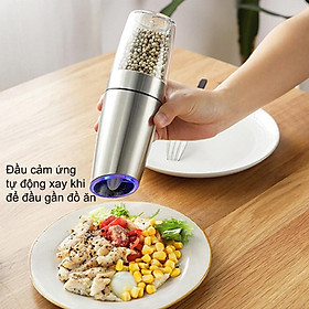 LỌ ĐỰNG VÀ XAY HẠT TIÊU CẢM ỨNG TỰ ĐỘNG ZX-D33 VỎ INOX 201