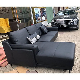 Ghế sofa góc màu đen nhập khẩu Juno Sofa HFC-GSF701-27 cao cấp