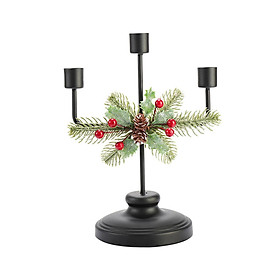 Christmas Candle Holder Taper Candle Stand Iron Candlestick for Home Table Centerpieces