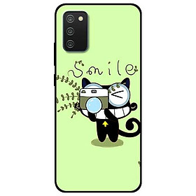 Ốp lưng dành cho Samsung A02 - A02s - A7 2018 mẫu Mèo Xanh Chụp Ảnh