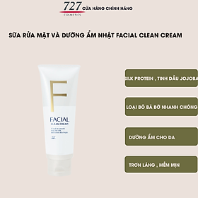 Sữa rữa mặt chứa thành phần silk protein , tinh dầu Jojoba dưỡng ẩm và làm sạch da Nhật Bản 727cosmetics Facial Clean Cream 100g