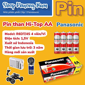 10 vỉ pin tiểu AA Hi-Top Panasonic R6DT/4S(Hàng chính hãng)