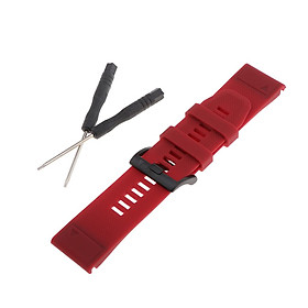 Replacement Rubber Wristwatch Band Watch Strap for Garmin Fenix 5X Plus - Mens Sports Watch Bracelet Strap, Watch Tools