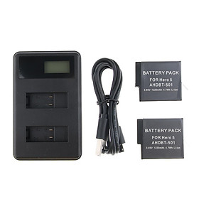 LCD Display USB Dual Channel Charger Charging Cable for  Hero 6 & 5