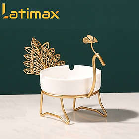 Mua Gạt Tàn Thuốc Sắt Sơn Nghệ Thuật Cao Cấp - Hình Chim Công