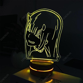 Mua Đèn Led 3D Zero Two- Đèn Led 16 Màu Hình Nhân Vật Hoạt Hình  Đèn Ngủ Led 3d  Cảm Ứng   Điều Khiển Từ Xa