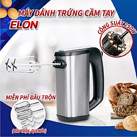 Mua Máy Đánh Trứng/ Máy Trộn Thực Phẩm Cầm Tay Elon Mixer. Giá Hấp Dẫn  Trộn Nhanh Mọi Thực Phẩm  Dễ Thao Tác Với 5 Tốc Độ Trộn. Hàng Nhập Khẩu Cao Cấp Chính Hãng SGE Thailand. Máy Được Tặng Kèm 2 Đầu Trộn Cánh Quạt Và 2 Đầu Trộn Móc