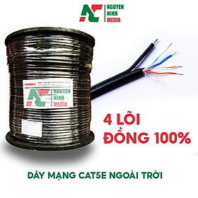 Mua Dây Cáp Mạng Ngoài Trời HIDEKI Cat5e Dropwire 4 Lõi Đồng Nguyên Chất  Có Sợi Thép Chịu Lực  Vỏ HDPE Siêu Bền - Hàng Chính Hãng